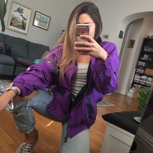 Purple oversized vintage mens windbreaker